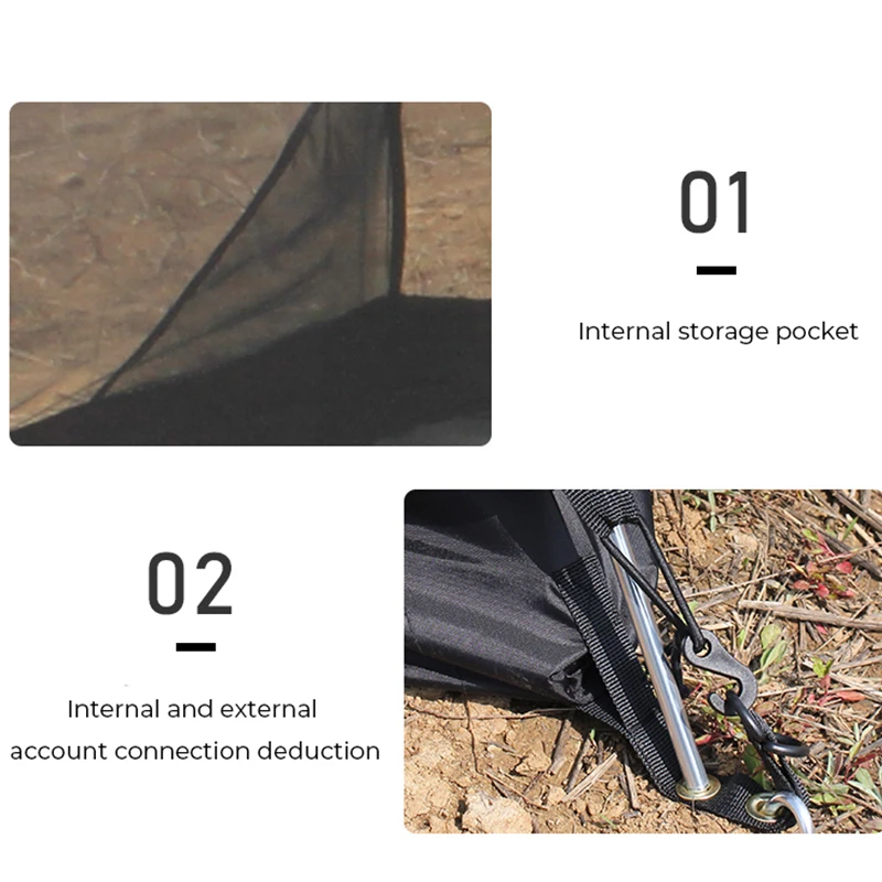 Portable Outdoor Ultralight 40D Nylon One-Bedroom Camping Tent