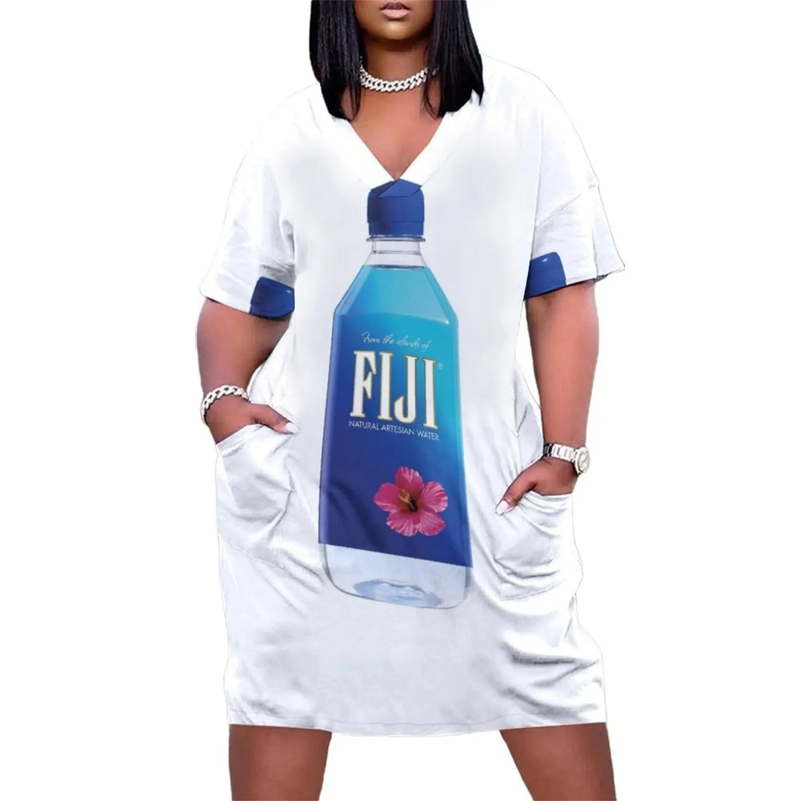 FIJI WATER BOTTLE - Modern Design Loose Pocket Dress dress summer woman dress 2025