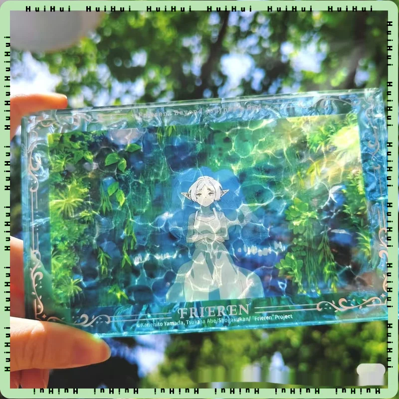 Frieren Anime Acryl-Flüssigsand-Kartenfigur, Wasserwellen-Deko-Ornament, Exquisites Desktop-Sammlerstück Geschenk für Freunde