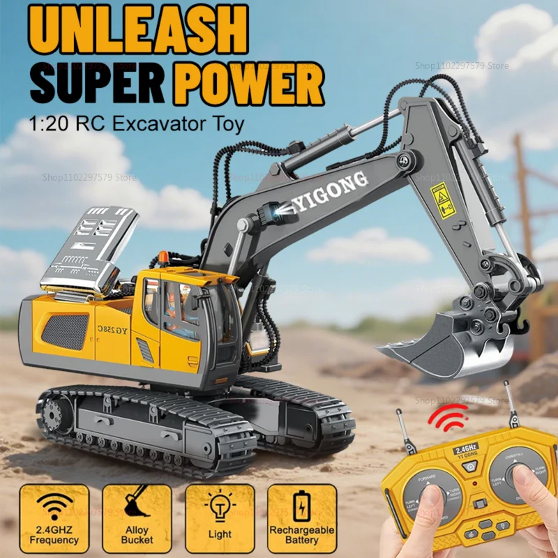 

Kids Remote Control Car Toys Off Road Excavator Dump Truck Bulldozer Electric RC Vehicles Gift for Boys Girls Playroom Outdoor