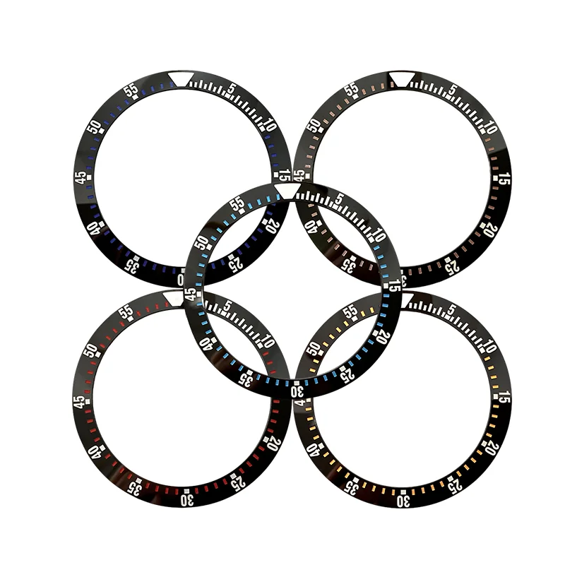 38*30.7mm Ceramic Curved Bezel Insert Fit For Seiko SKX007 SPRD Watch Case NH35 NH36 4R 7S Watch Case SKX007 Watch Bezel Insert