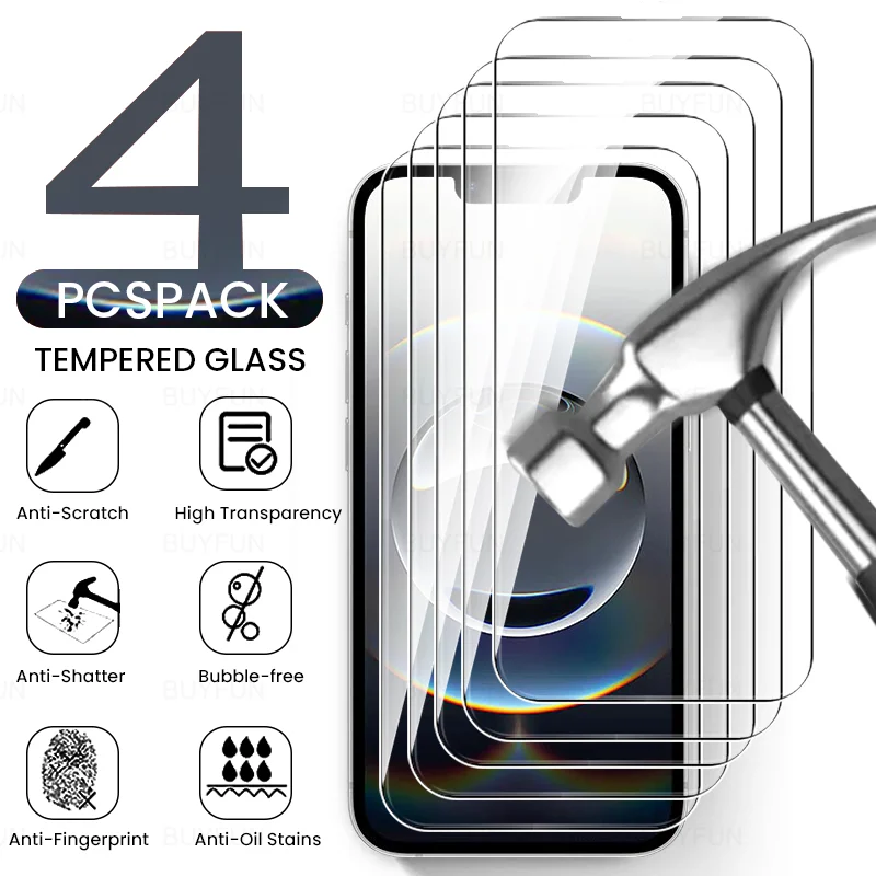 For iPhone 16e Case Friendly 4Pcs Clear Crystal 9H Tempered Glass Screen Protector on iPhone16e i Phone 16 e Pro Max ProMax Plus