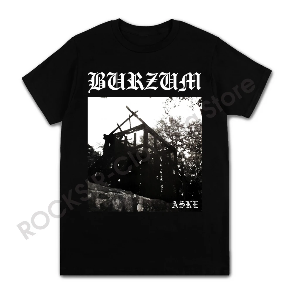 2024 New Mens Cotton Short Sleeve T-shirt Black Metal Band Printed Music Graphic Tshirt Harajuku Streetwear Oversized T Shirts