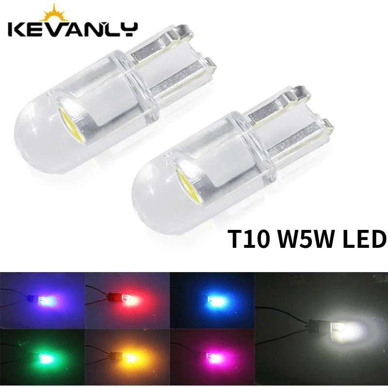 

20pcs W5W Led T10 Car Light Glass COB Canbus Universal Dome Reading Bulb DRL Lamp Parking Signal Light License Plate Light 12V