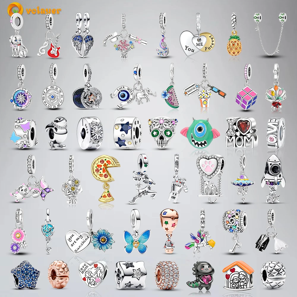 

Volayer 925 Sterling Silver Beads Balloons Moose Airship Rubik's cube Dangle Charms fit Original Pandora Bracelets or Necklaces