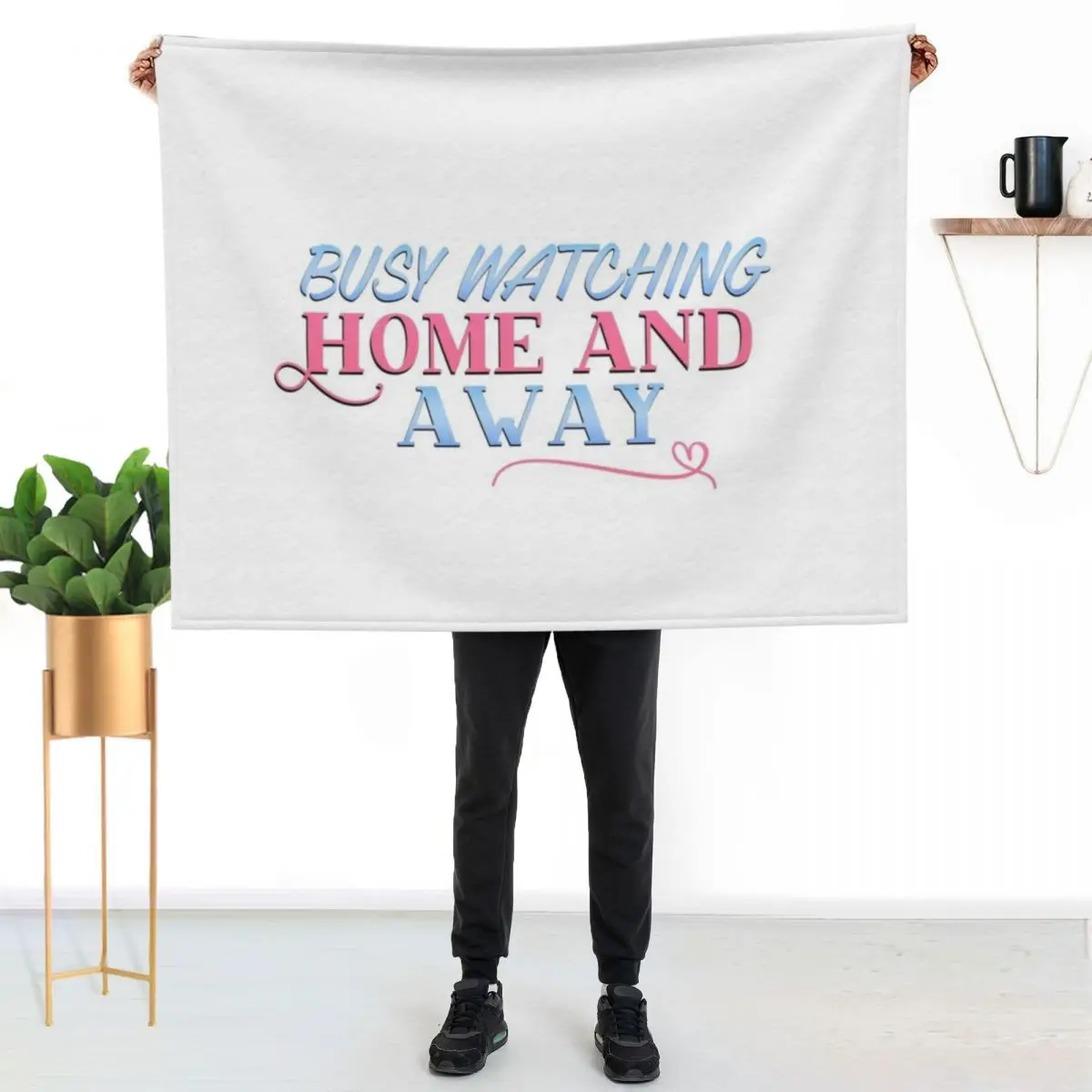 

Busy Watching Home and Away Throw Blanket Cozy Throw Blanket Birthday Gift for Him Her