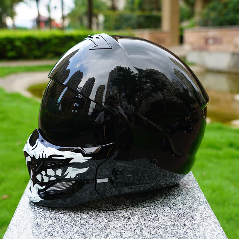 

Retro Motorcycle Helmet, Full-Face Helmet, Electric Motorcycle Helmet, Men's and Women's Safety Helmet, Summer All-Season Scorpion Helmet Combination Half Helmet