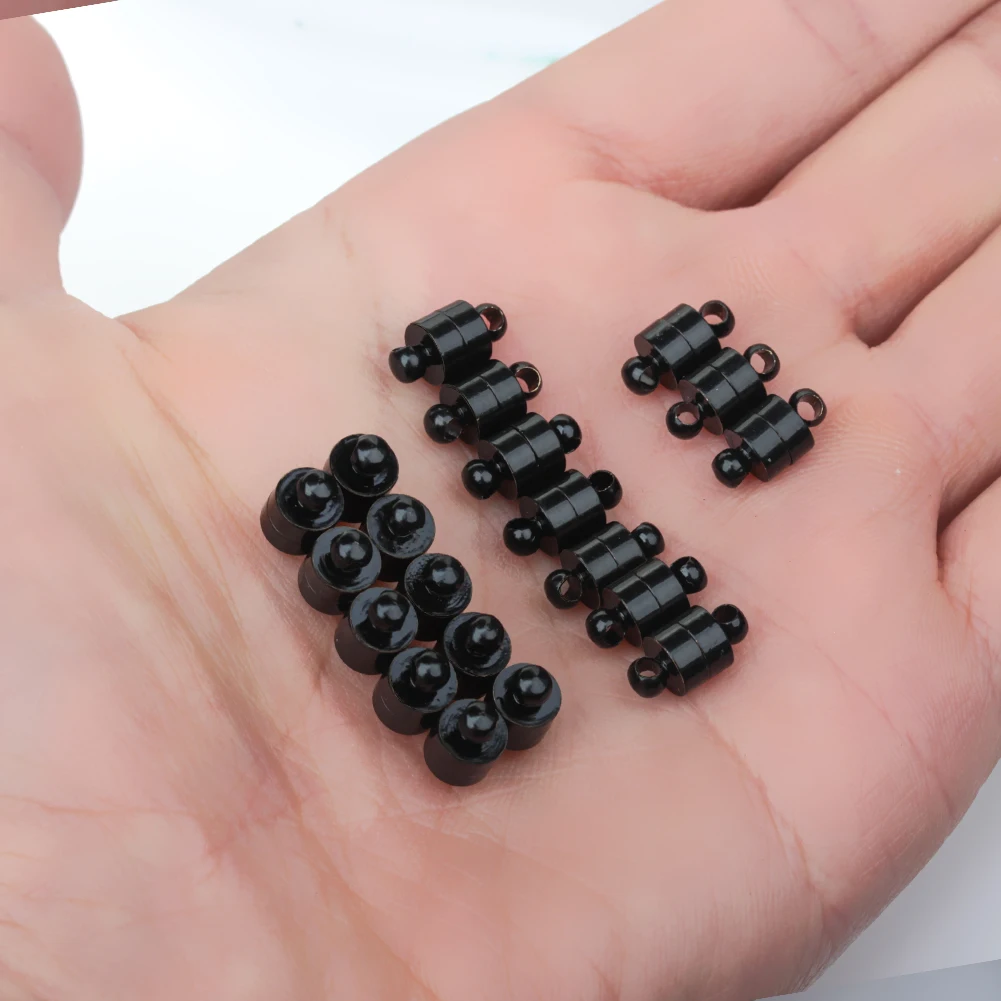 10 szt. Magnetyczne zapięcia 6x11mm, cylindryczne końcówki, magnetyczne klamry pasujące do bransoletek, łączniki do tworzenia skórzanych bransoletek i biżuterii.