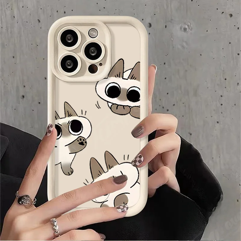 Cute Lovely Siamese Cat Case for Xiaomi Redmi Note 13 12 11 Pro Plus 12S 11S 10S 10 9 9S 8 12C 13C Soft Shockproof Back Cover