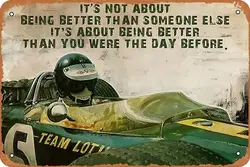 Jim Clark Lotus 49 자동차 경주용 금속 주석 사인, 빈티지 레트로 남자 동굴 벽 D, 8x12