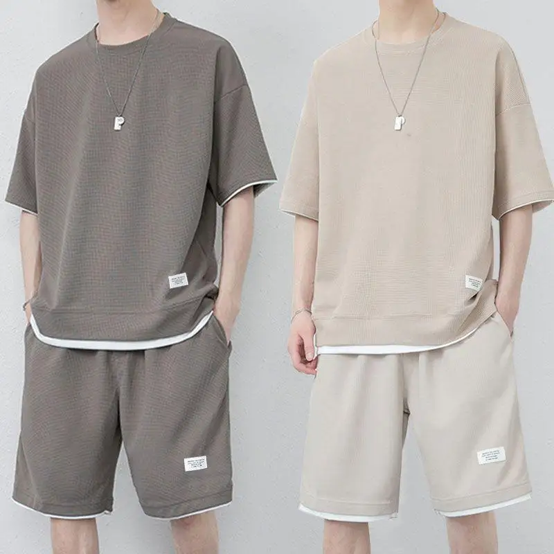 

Ice Silk ort Sve T-irt And Sports Pants Men's Casual Summer Set Comfortable Breathable Large Size Teenagers Faionable