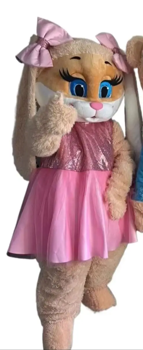 

Easter Rabbit and Bear Mascot Costume cartoon Characters Halloween Christmas Dress Full Body Couple Clothing