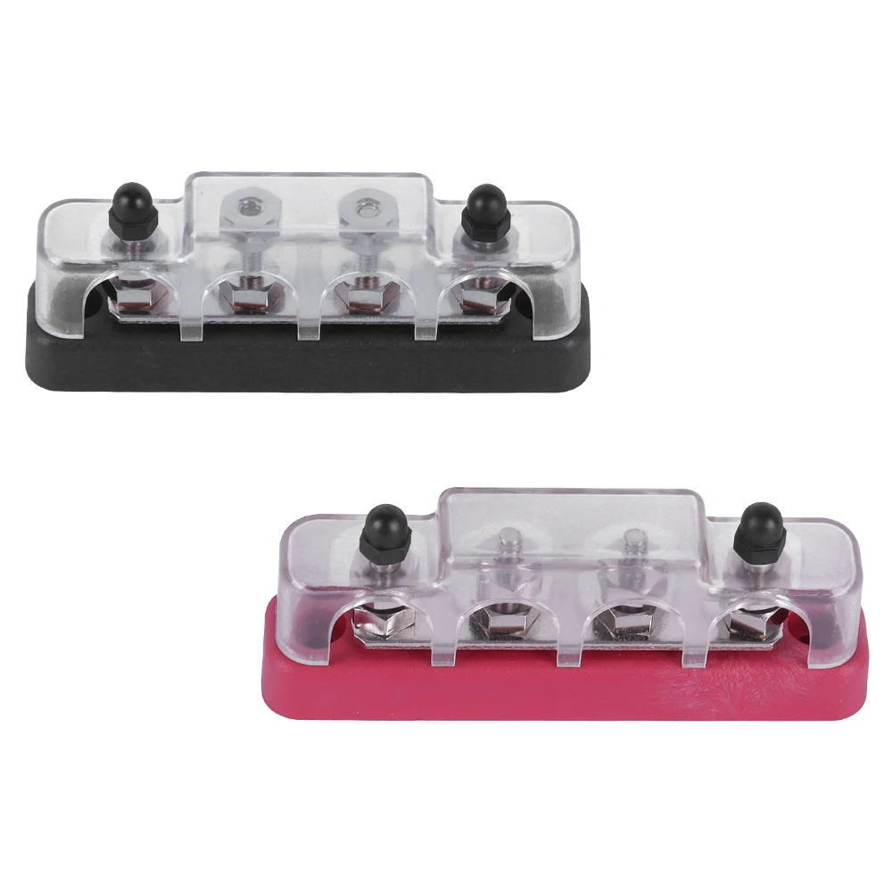 

2PCS Positive Negative Bus Bar Battery Power Distribution Block 4 X M5 Terminal For Truck Boat Car Camper Caravan