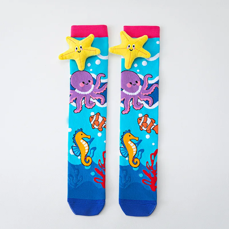 Niedliche Cartoon-Kinderstrümpfe Lustige Schmetterling-Oktopus 3D Kindersocken Party Festival Mädchen Jungen Lange Socken Kniestrümpfe – Detail 16