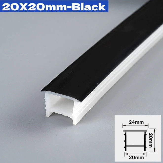 Schwarz Flexible LED Neon Seil Lampe Silikon Rohr Diffusor Einbau Kanal Für WS2811 WS2812B Wasserdichte Band Neon Streifen Lichter