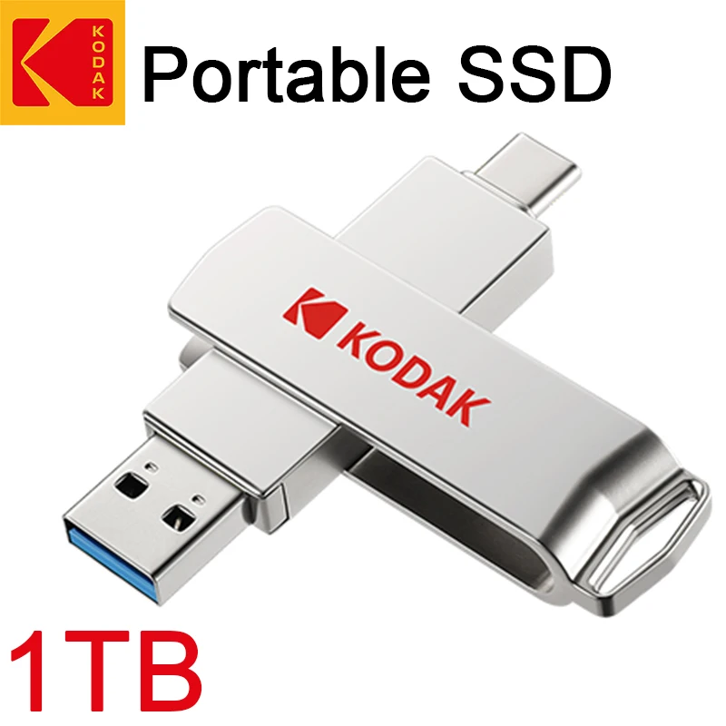 KODAK-Pendrive USB 3,2 de alta velocidad, unidad Flash Mini SSD de 1TB, 2 en 1, tipo C