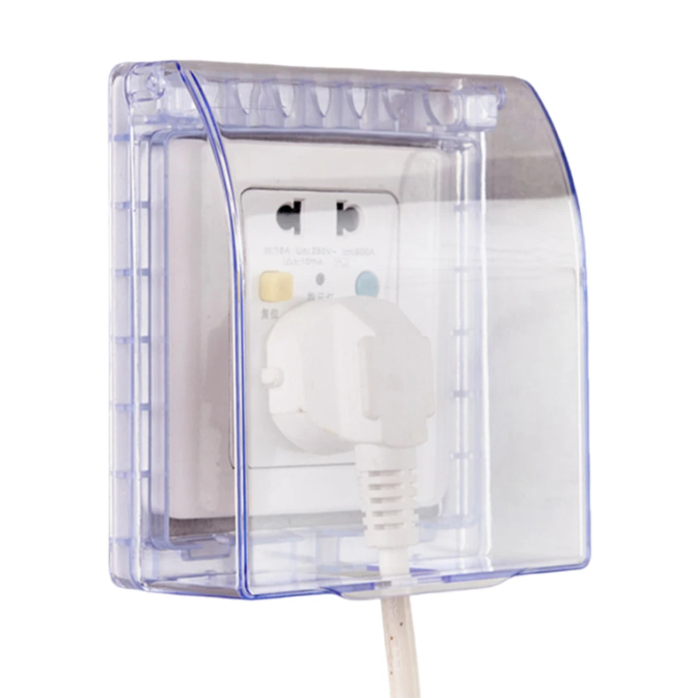 1pc Outdoor Switch Socket Cover Box For Wall Mount 86 Type For Splash Guard IP14 Protection ABS Transparent Design