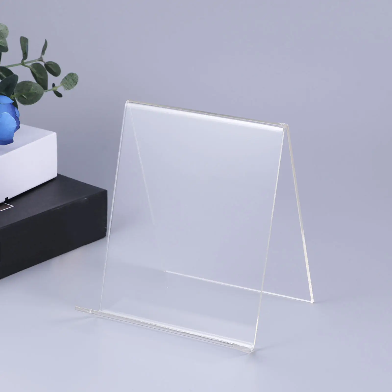 

Premium Transparent Acrylic Display Holder for Wallets Phones Jewelry Cosmetics Books Files Desk Shelf Organizer Stand A5 Size