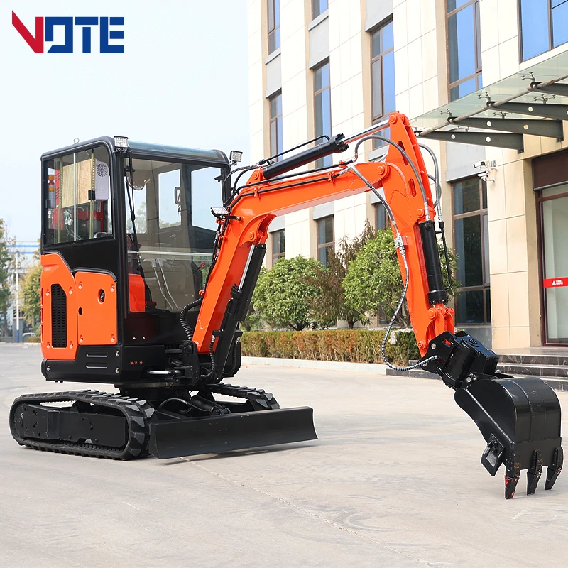 EPA-miniexcavadora hidráulica de 2 toneladas, accesorio de Color personalizado, para construcción de carreteras, venta gratuita