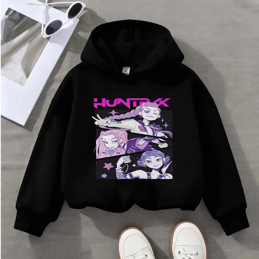 

HUNTRX Girls Sweatshirt Kids Cartoon Character Print Long Sleeve Casual Pullover Top for Children 4-12 Years