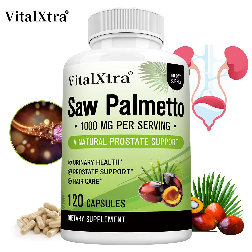 

Saw Palmetto Capsules – Prostate Health, Urinary System Support, Promotes Hair Health, Supports Energy and Vitality