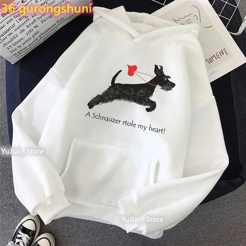 Schnauzer/Seymour/Yorkshire Terrier/Chihuahua Print Cap Hoodie Women Dog Lover Sweatshirt Femme Harajuku Kawaii Tracksuit