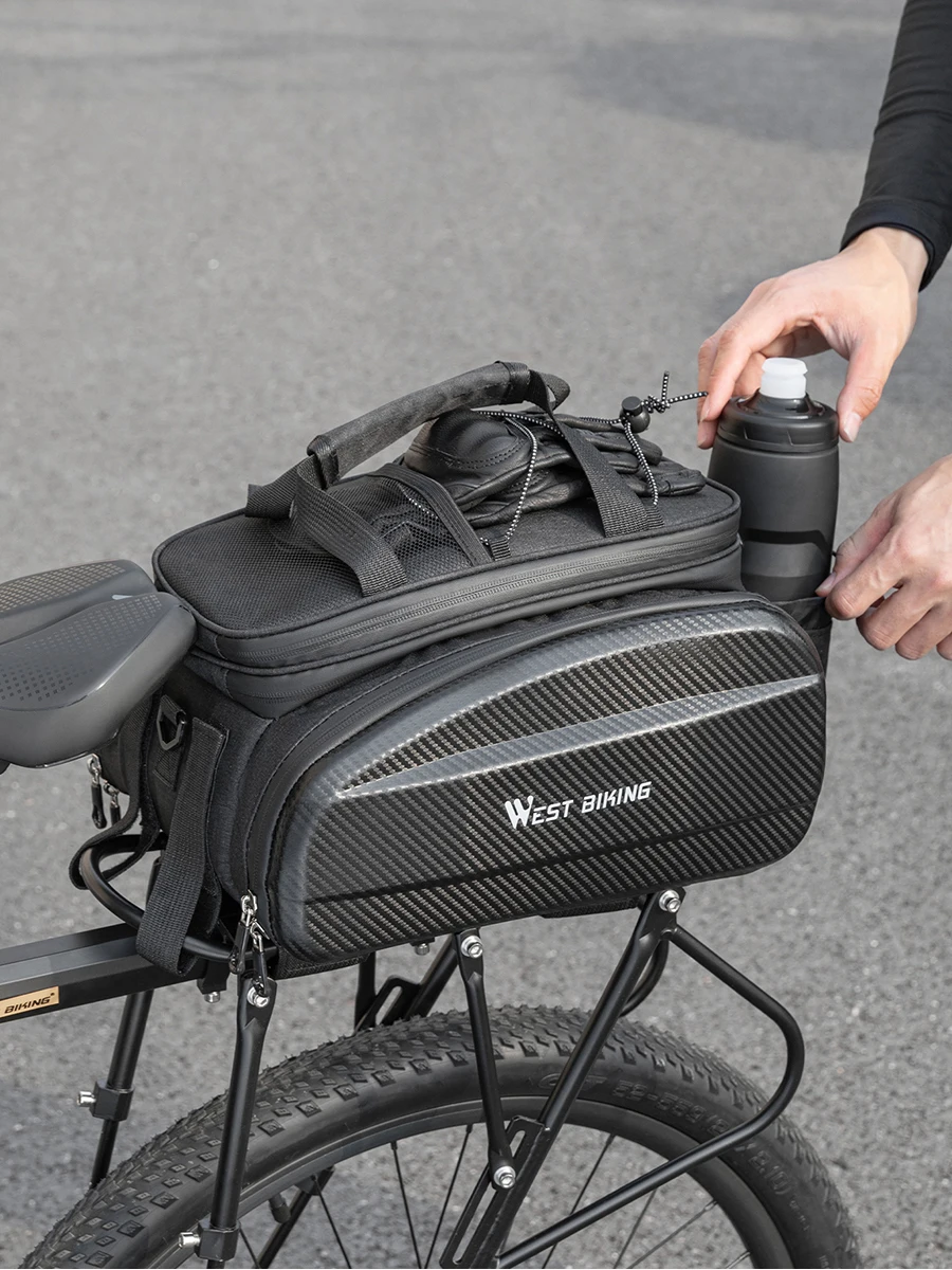 AliExpress West Biking WEST BIKING Bicycle Rear Seat Bag Hard Shell Large Capacity Cycling Trunk MTB Road Bike Pannier Expandable Cycling Rear Rack Bag