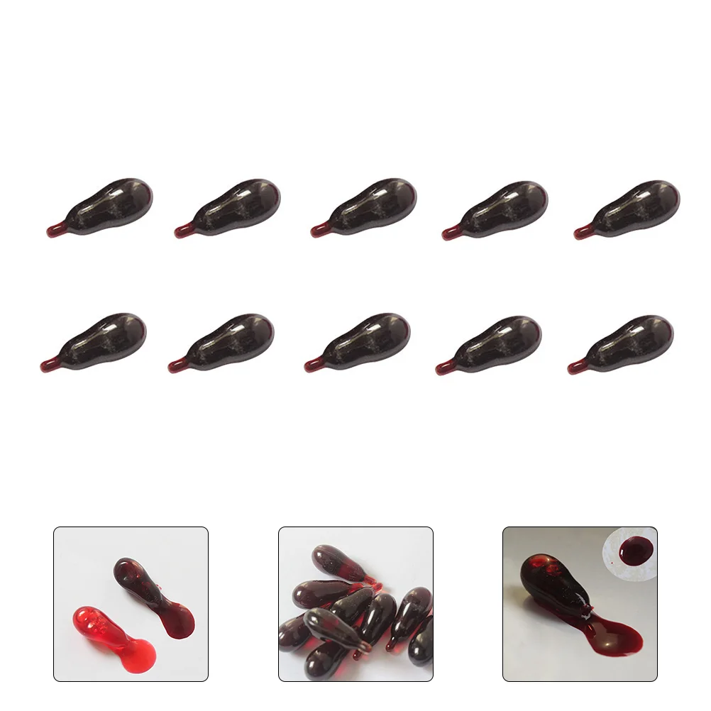 60pcs Realistic Vomiting Blood Capsules Fake Blood Prop Scary Party Trick Toys Halloween Horror Props Stage Performance Prank