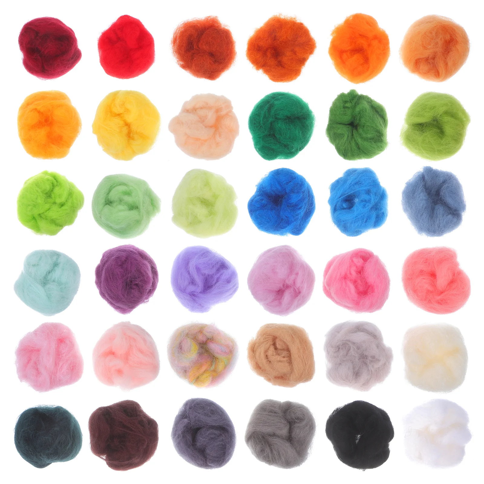 

36 Colors Wool Roving Fiber Assorted Shades for Needle Felting Wet Felting DIY Wool Fiber Fleece Woolen Yarn for Felt