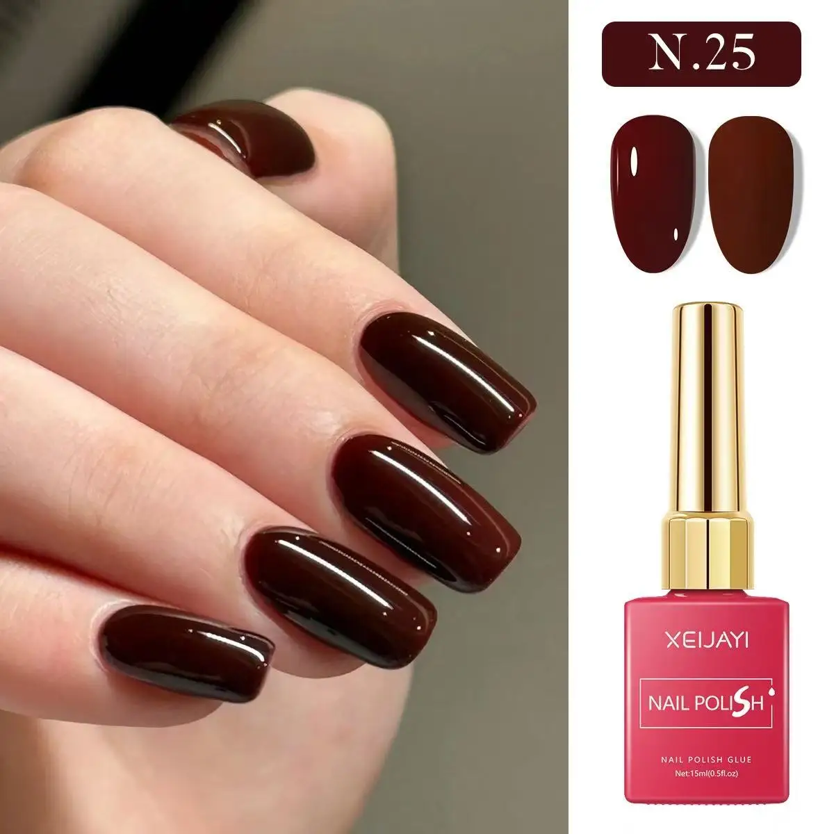 Smalto per unghie gel da 15 ml Smalto rosso a 6 colori Semi-permanente super luminoso fai da te per materiali per nail art Vernice permanente per piantine UV