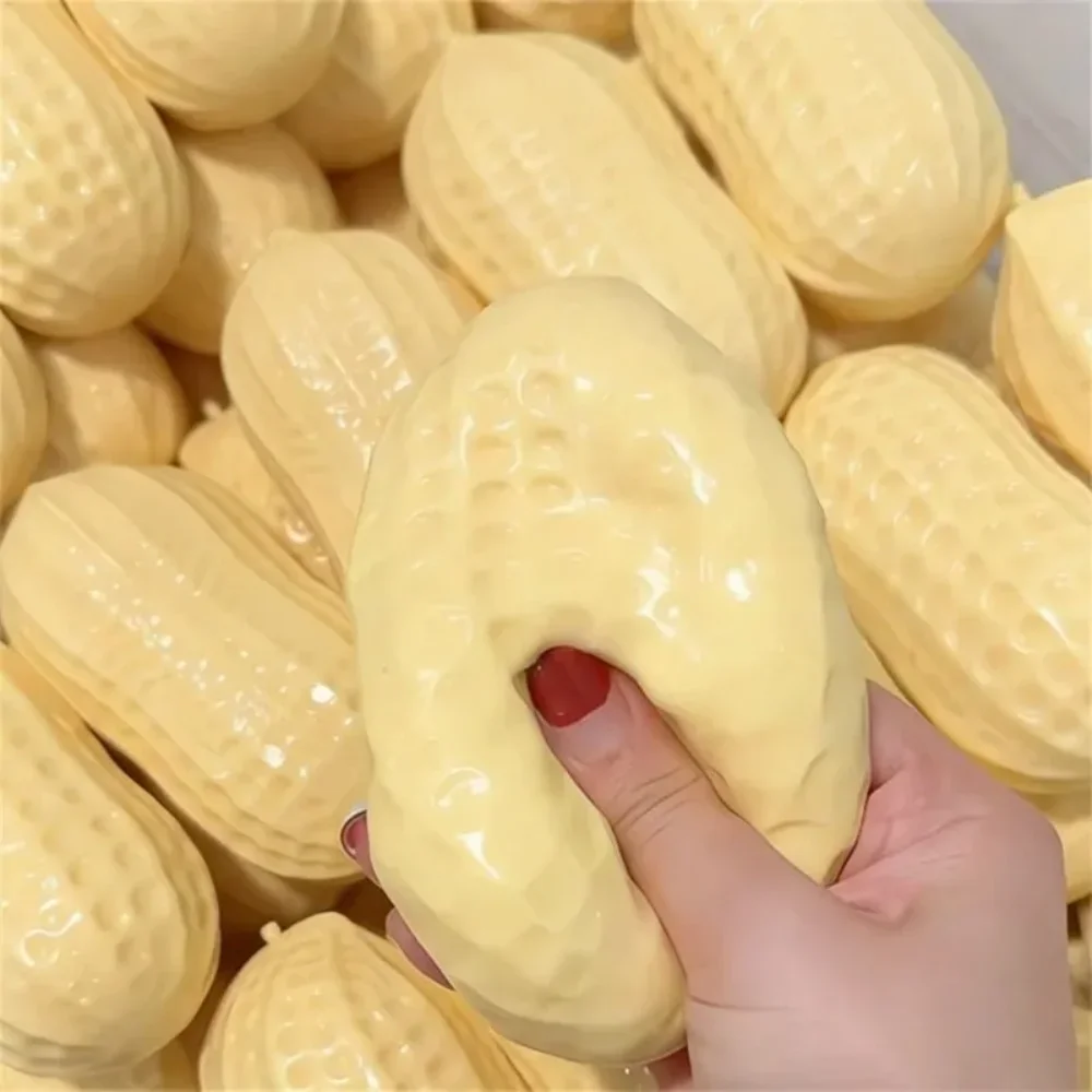 Peanut Stress Ball Non-Sticky Hard Slow Rebound Toy with Building Blocks Inside ASMR Sensory Stress Relief for Kids Adults