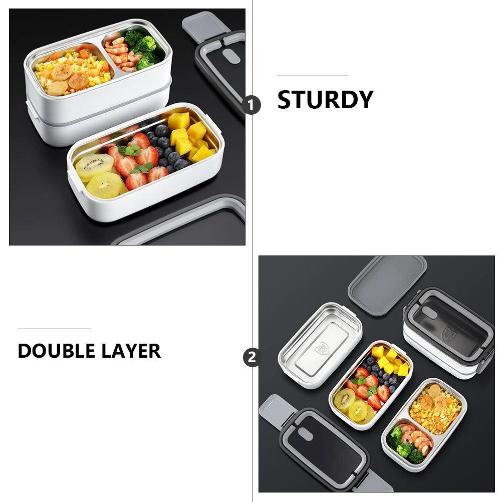 

Thermal Lunch Box Food Storage Insulation Stainless Steel Portable Double Layer Bento Container Lightweight Office School Picnic