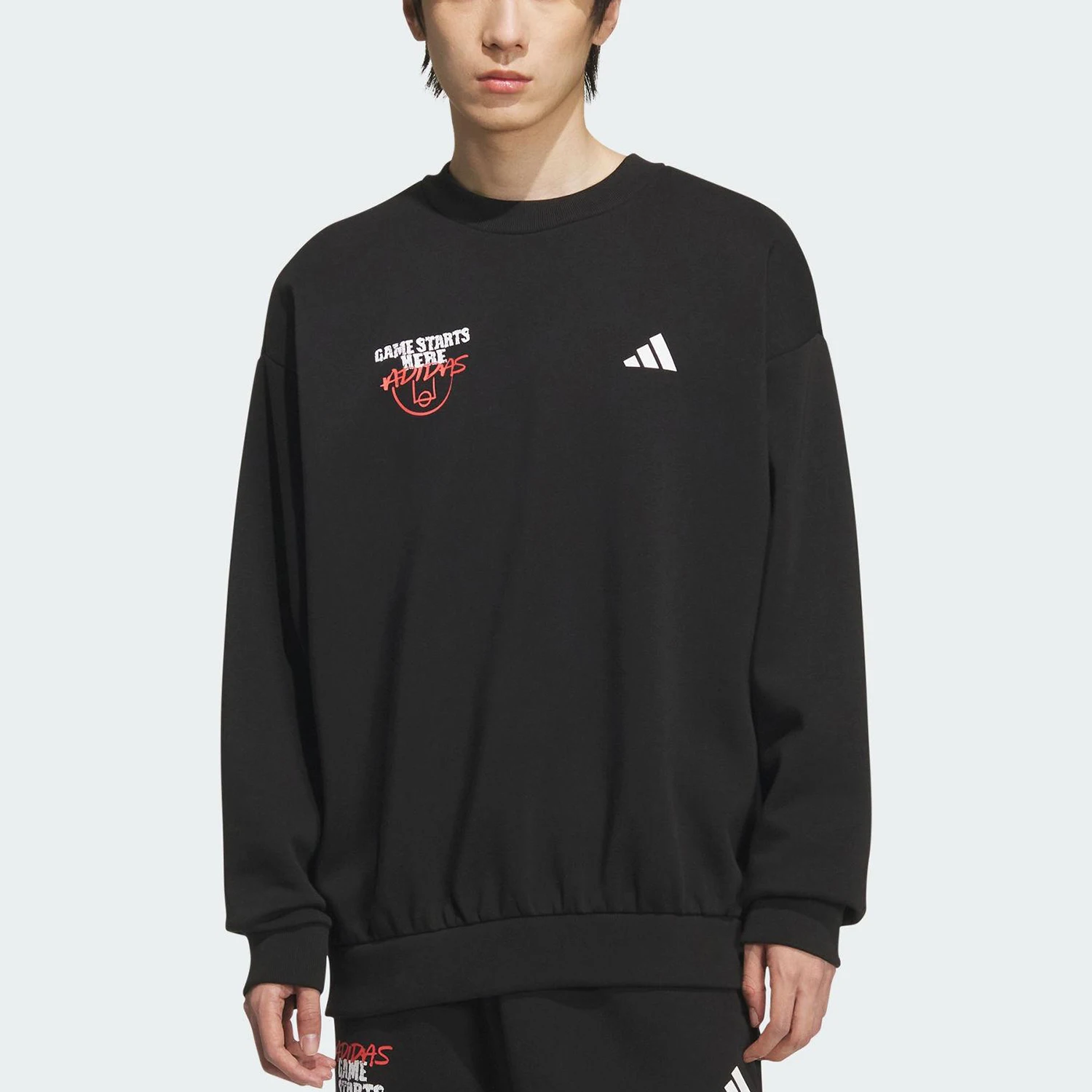 

Мужская осенняя спортивная толстовка свободного кроя с круглым вырезом Adidas Originals KC2787