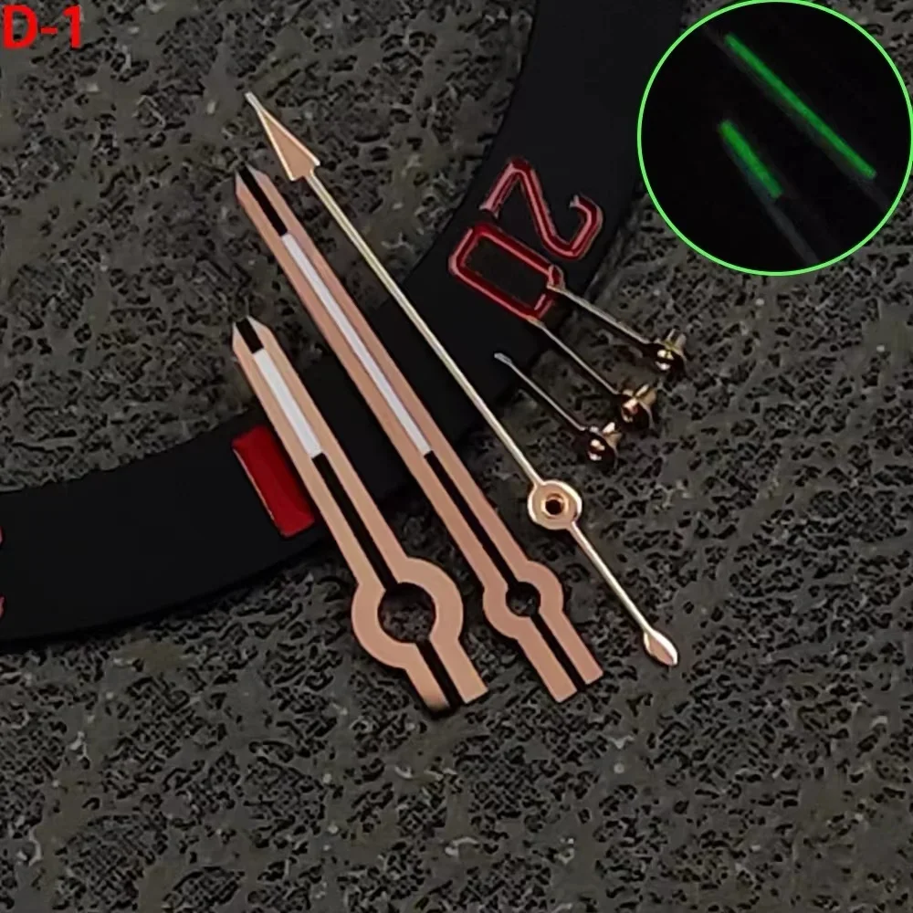 6 jarum jam tangan untuk VK63 gerakan Retrofit aksesoris jam tangan biru/hijau bercahaya Chronograph tangan Seko Mod bagian 904L