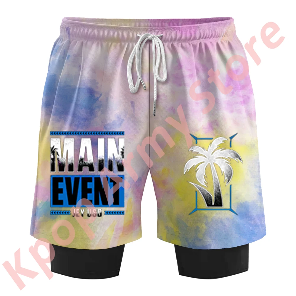 Jey Uso Main Event Merch Print Fake Two Shorts Cosplay Women Men Fashion Casual Streetwear