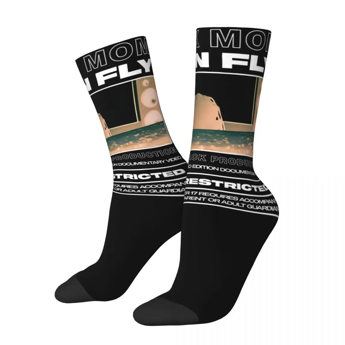 Hip Hop Women Socks Cool Cactus Jack Rapper Merch Cute Look Mom I Can Fly Travis Graphic Socks All Seasons