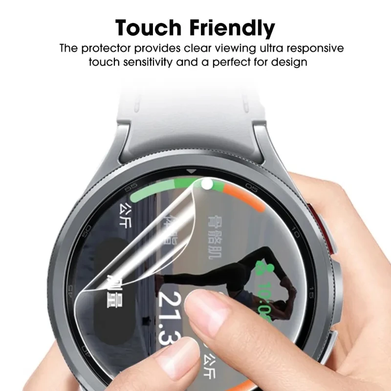 Hydrogel Film untuk Samsung Galaxy Watch 6 5 Pro 4 44MM 40MM Watch 6 Classic 43MM 47MM layar pelindung Film Foil (bukan kaca)