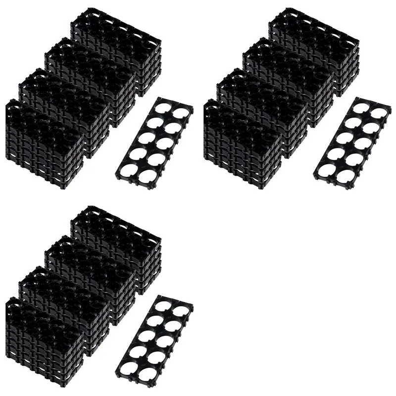 N75R-60Pcs 18650 Lithium Cell Spacer 2X5 Cell Spacer 18650 Lithium Battery Plastic Holder Bracket For DIY Battery Pack