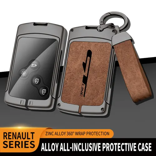 Imagen 2 del producto Funda de aleación de Zinc para llave de coche, carcasa Fob para Renault Duster, Captur, Clio, Logan, Megane 1, 2, 3, Koleos Scenic, Renault GT line