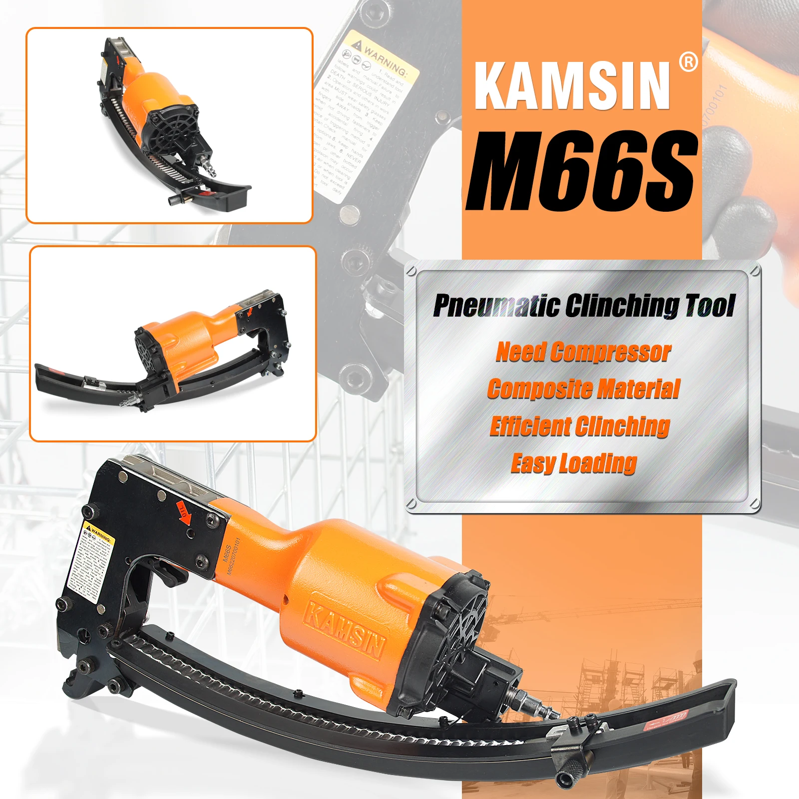 

M66S Pneumatic Lighter Clinching Clipper Air Power Clinching Gun Hartco Clipper Industrial Clip Tool Vertex Fastening