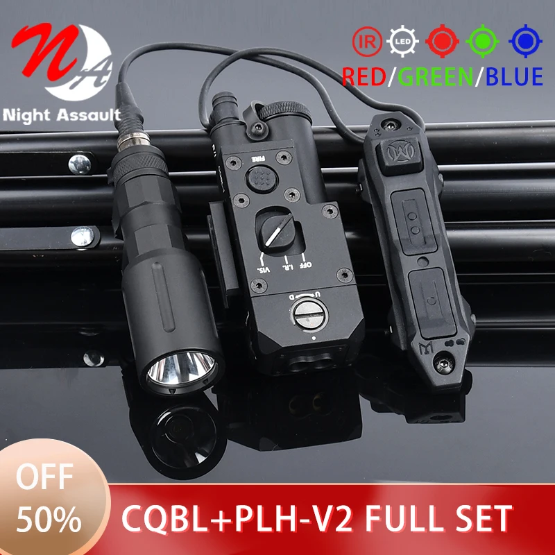 FULL SET Wadsn airsoft metal cqbl Metal CQBL-1 PLHV2 Flashlight vermelho verde azul ponto lanternas de led de alta laser pointer