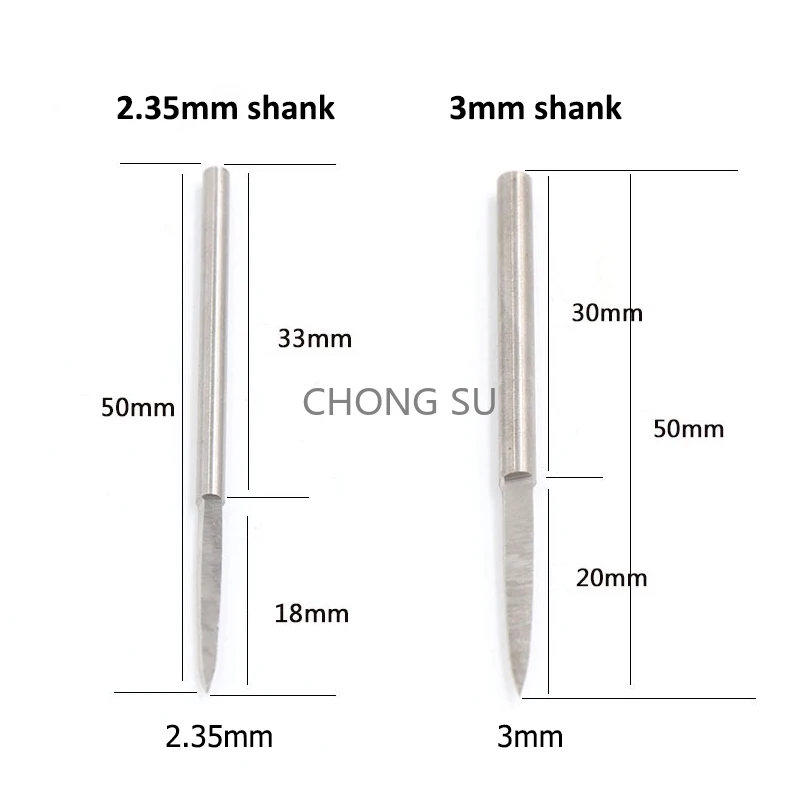 1-10pcs HSS Sword Shaped Engraving Carving Knife Milling Cutter Shank For Wood/Bone Craft 2.35/3/4/6/8/10/12/14mm 2.35/3/4/6mm
