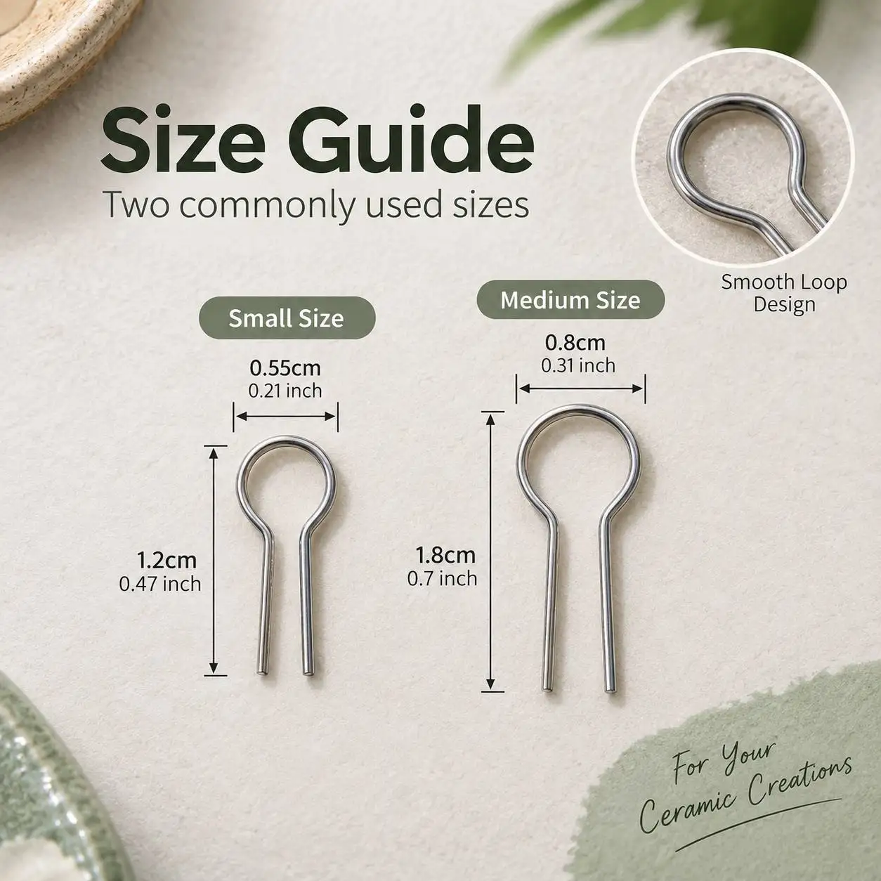 30pcs Pottery Clay Hanging Eye Hooks, Kiln Firing Hanging Loops for DIY Ceramic Ornaments, Handmade Clay Jewelry Making