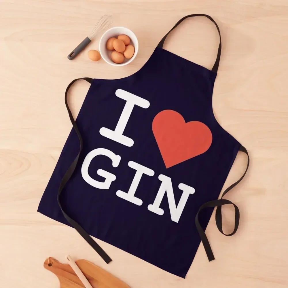 

I Heart Gin in White Apron Things For The Home manicurist Apron