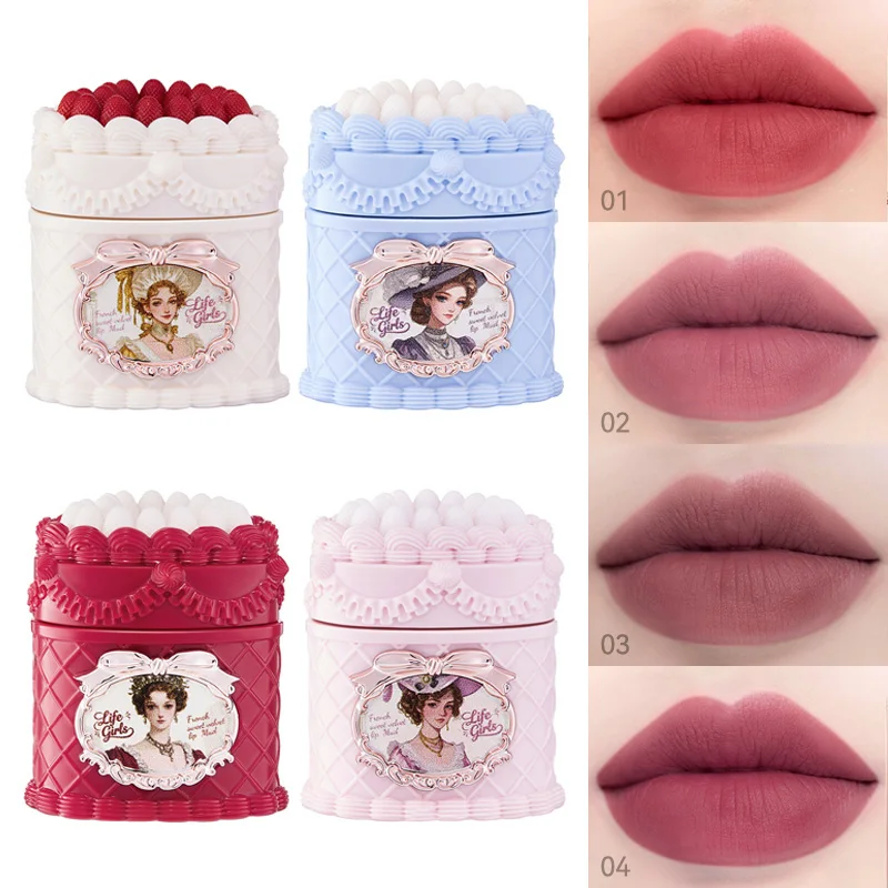 Life Girls French Style Lip Mud Velvet Matte Soft Glazing Hazy Finish Natural Color Daily Makeup