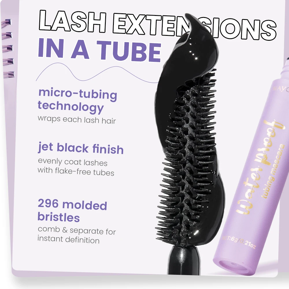 ماسكارا مقاومة للماء ومقاومة للعرق وتدوم طويلاً، تركيبة أنبوب تجعيد معززة بالألياف للرموش #2