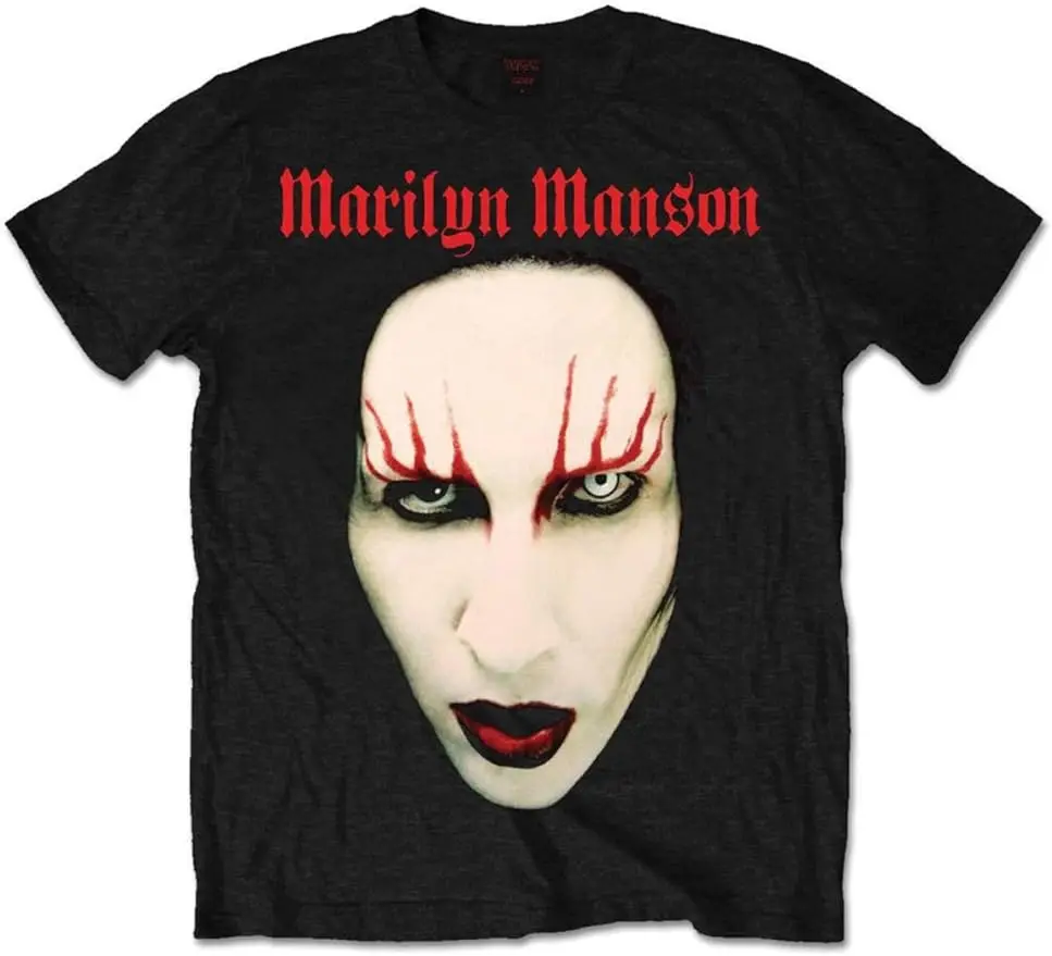 

Мужская футболка унисекс Marilyn Manson Red Lips Rock из тяжелого металла