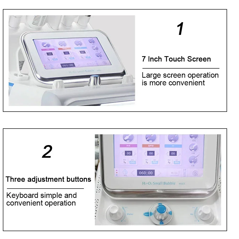 7 In1 Water Oxygen Hydro Dermabrasion Facial Machine Lifting H2O2 Small Bubble Deep Cleansing Aqua facial Device Skin Care For S