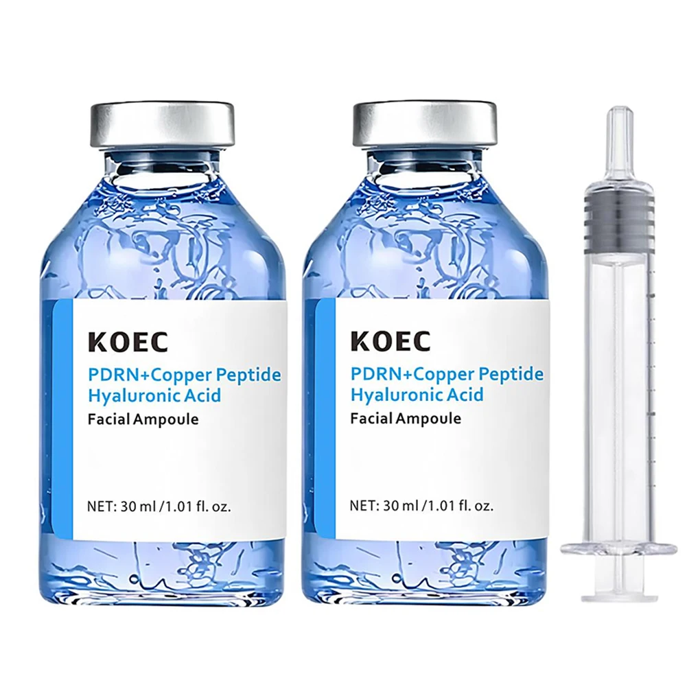 PDRN GHKCu Blue Copper Peptide Hyaluronic Acid Serum Hydrating Moisturizing Deep Repair Skin Barrier Serum Facial Skin Care 30ml