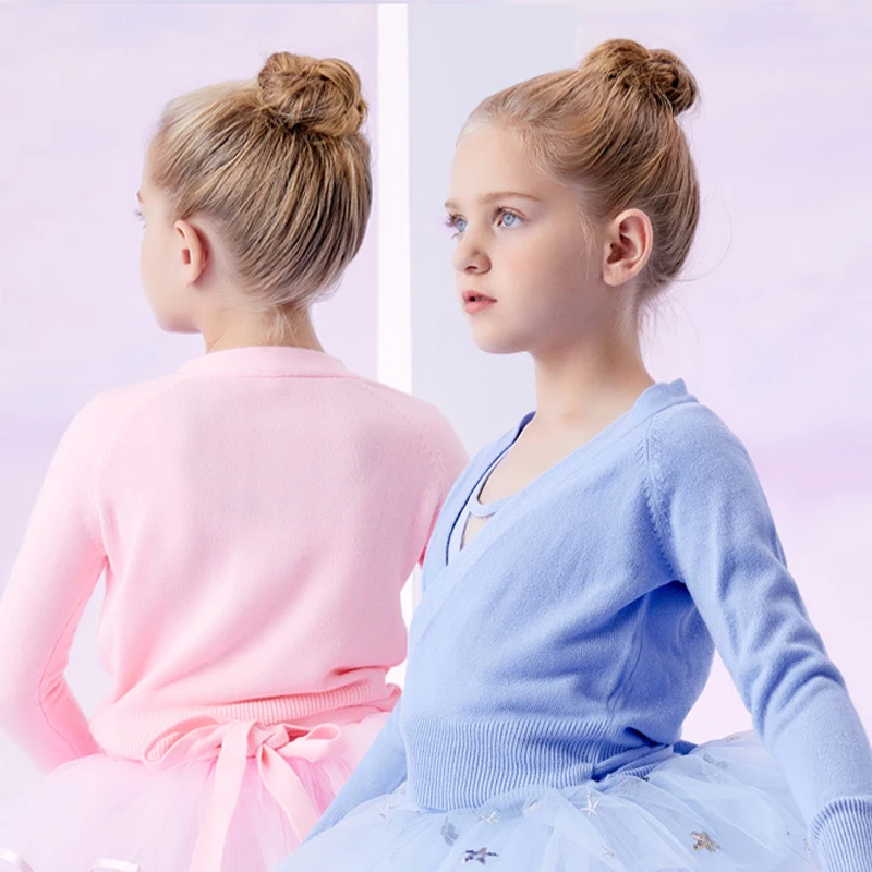 Kinderen Dans Trui Jas Meisjes Ballet Wrap Tops Sjaal Vest Meisje Herfst Winter Opwarmen Fluwelen Sjaal Schouderophalen met lange mouwen